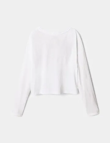 Bluza Oversize Desigual, alb Alb