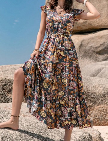 Rochie medie Rusttydustty, mix culori