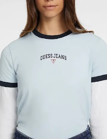 Tricou Guess, albastru Albastru