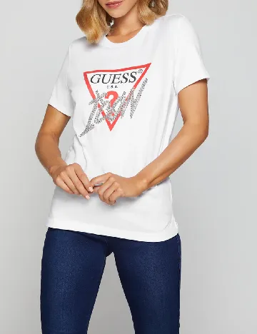 Tricou Guess, alb Alb