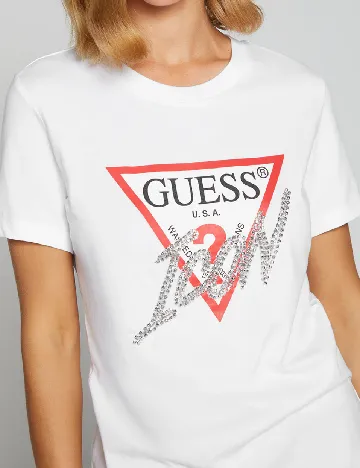 Tricou Guess, alb Alb