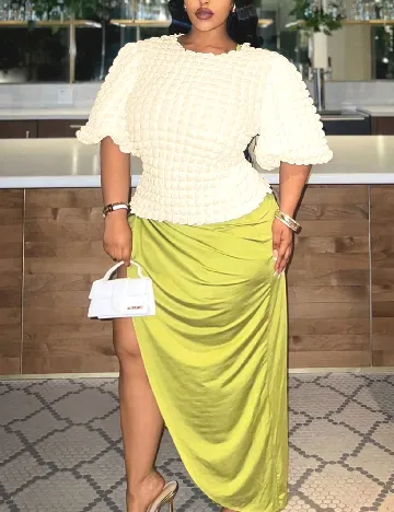 Bluza SHEIN CURVE, ecru Alb