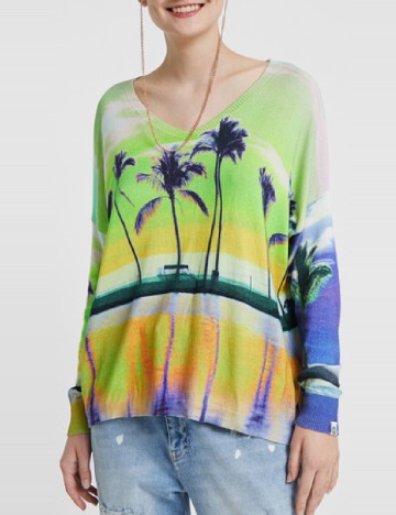 Bluza Desigual, mix culori