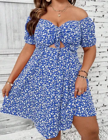 Rochie scurta SHEIN CURVE, albastru Albastru