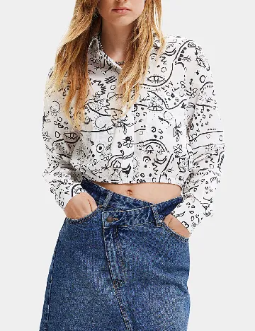Camasa Desigual, alb Alb
