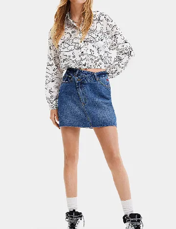 Camasa Desigual, alb Alb