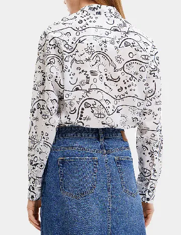 Camasa Desigual, alb Alb