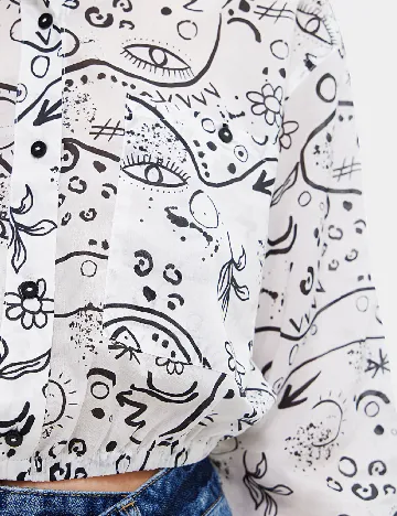 Camasa Desigual, alb Alb
