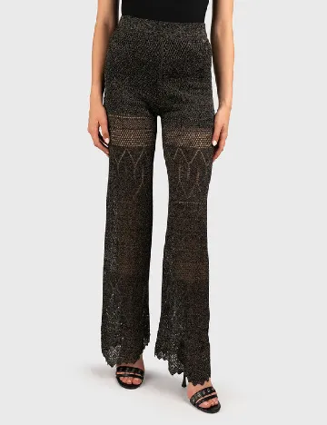 Pantaloni Marciano Guess, negru/auriu