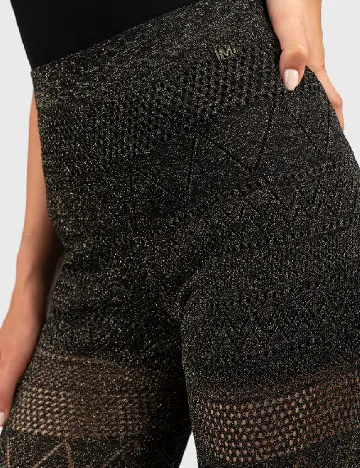 Pantaloni Marciano Guess, negru/auriu