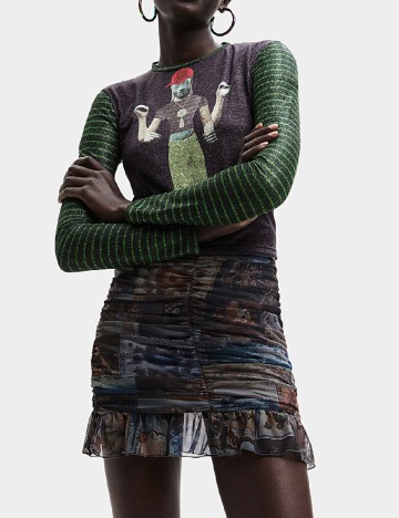 Bluza Desigual, mix culori
