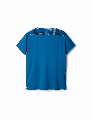 Tricou Desigual, albastru/alb Albastru