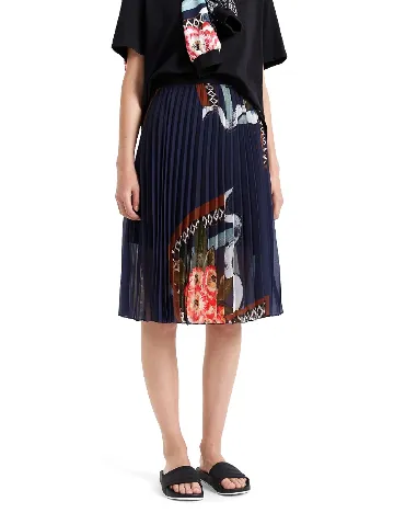Fusta Desigual, albastru Albastru