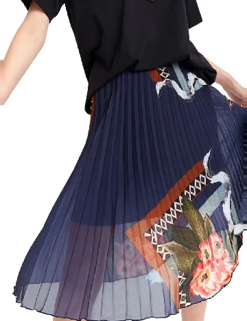 Fusta Desigual, albastru Albastru
