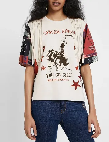 Tricou Desigual, crem Crem