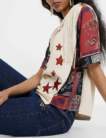 Tricou Desigual, crem Crem