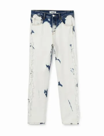Blugi Desigual, ecru Alb