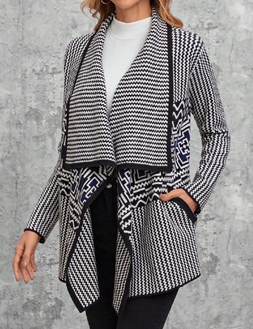 Cardigan Emery Rose, alb/negru