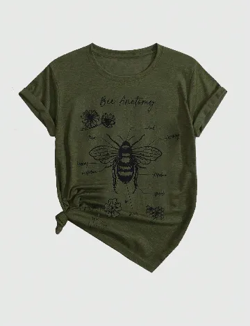 Tricou Romwe, verde/negru