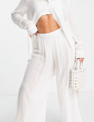 Pantaloni de plaja Esmee, alb