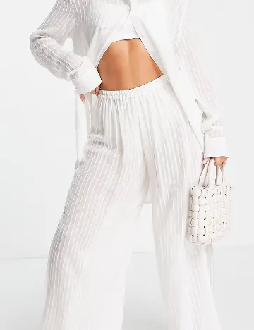 Pantaloni de plaja Esmee, alb Alb