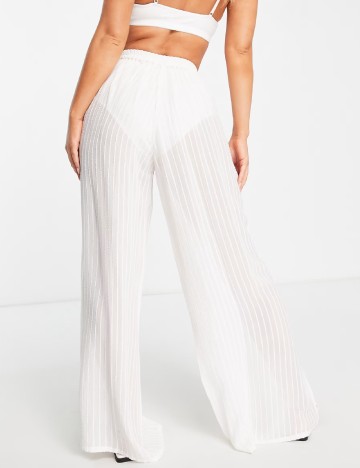 Pantaloni de plaja Esmee, alb