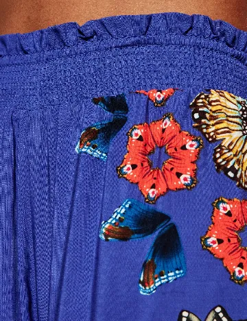 Pantaloni Desigual, albastru Albastru