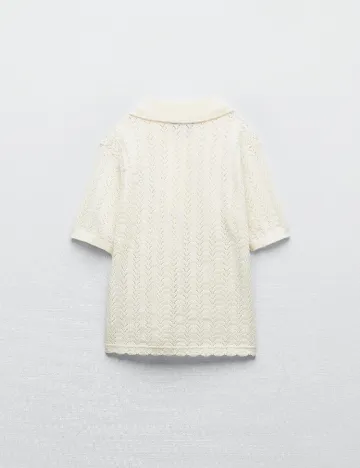 Tricou Zara, ecru Alb