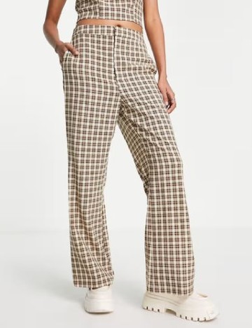 Pantaloni Lola May, crem/maro