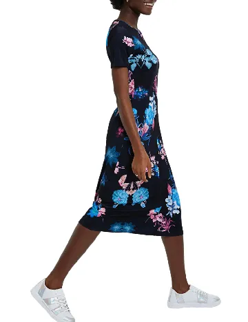 Rochie medie Desigual, bleumarin Albastru