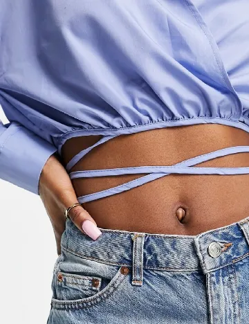 Top Missguided, albastru Albastru