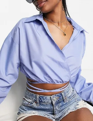 Top Missguided, albastru Albastru