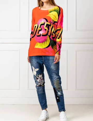 Bluza Desigual, portocaliu Portocaliu