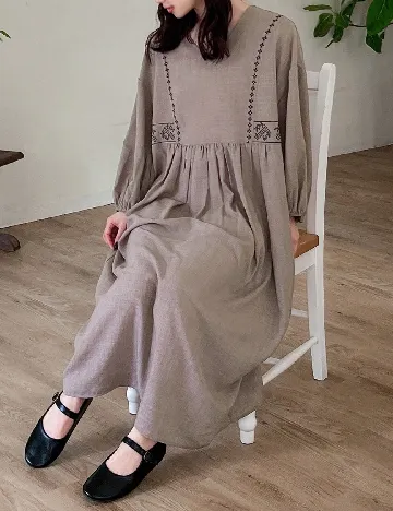 Rochie lunga Friful, maro Maro