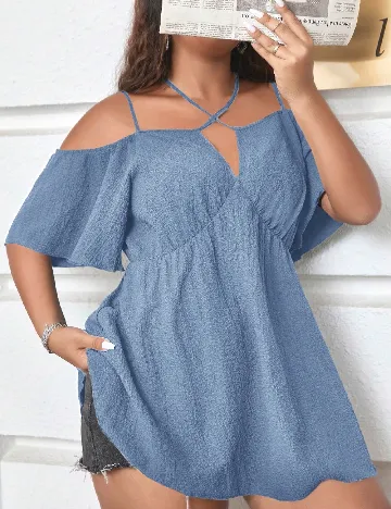 Bluza SHEIN CURVE, albastru Albastru