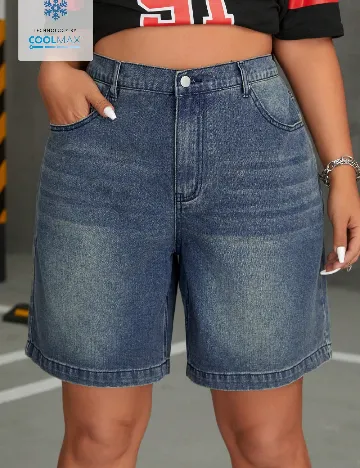 Pantaloni scurti SHEIN CURVE, albastru Albastru