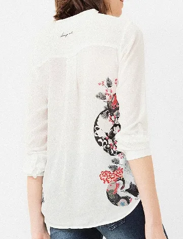 Camasa Desigual, alb Alb