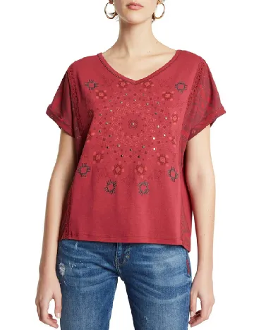 Tricou Desigual, rosu Rosu