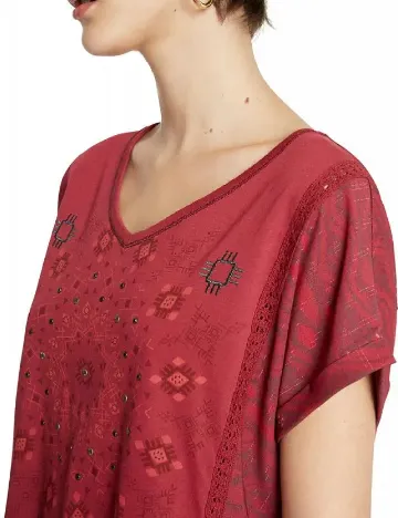 Tricou Desigual, rosu Rosu