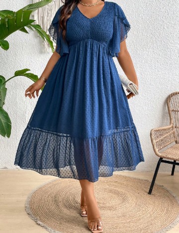 Rochie medie SHEIN CURVE, albastru
