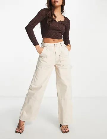 Pantaloni ASOS, crem Crem