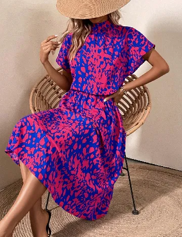 Rochie medie SHEIN, roz/albastru Roz