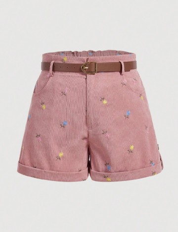 Pantaloni scurti SHEIN CURVE, roz