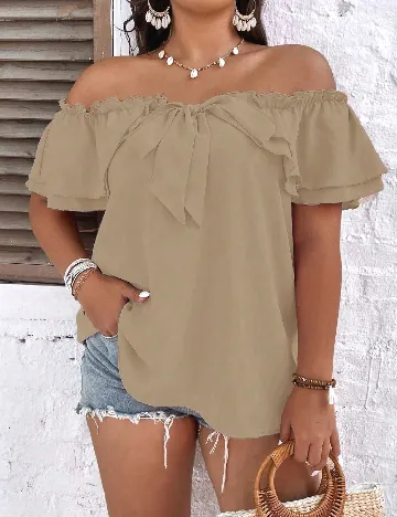 Bluza SHEIN CURVE, crem Crem