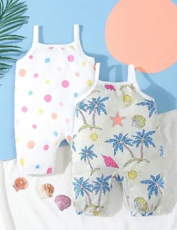 Set salopete 2 bucati Shein Kids, mix culori