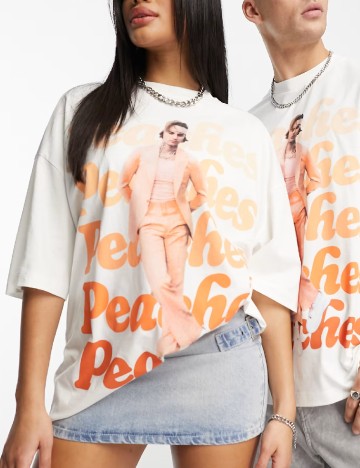 Tricou Oversize ASOS, alb