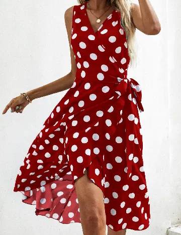 Rochie medie SHEIN, rosu/alb Rosu