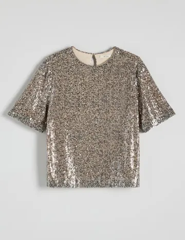 Bluza Reserved, crem/gri