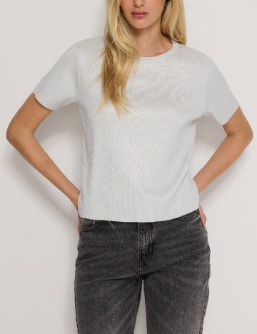 Tricou Reserved, argintiu
