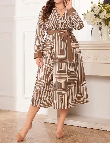 Rochie medie SHEIN CURVE, maro